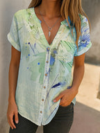 BloomMuse™ Digital V-Cardi Top