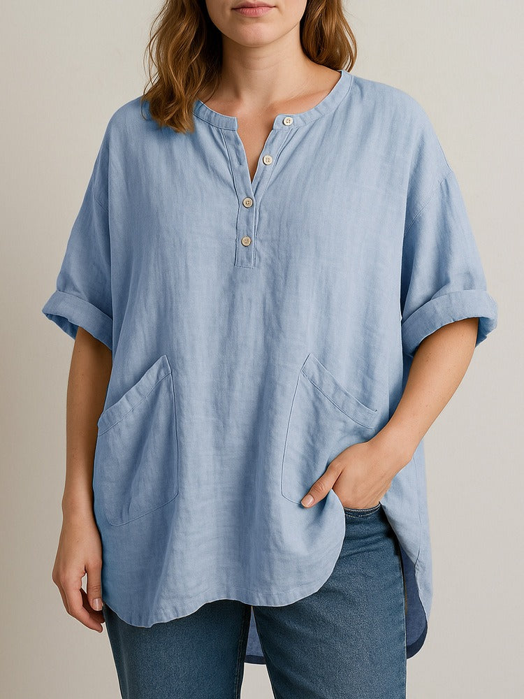 VivaEase™ ColorFlow V-Neck Top