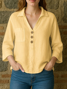 The Elira™ Cotton Lapel Shirt