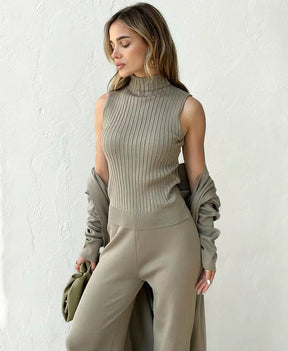 Soft Ribbed Knit 3 Piece Set
