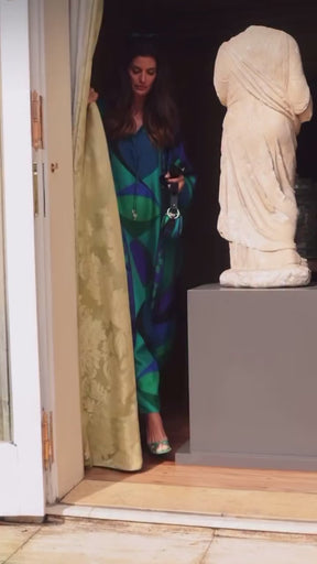Psychedelic Swirling Iride Satin Kaftan
