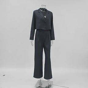 Autumn Winter  Solid Office Pants Set