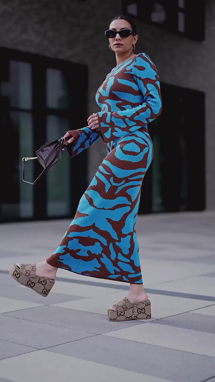 Ava Jacquard Knit Midi Dress