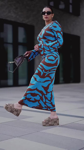 Ava Jacquard Knit Midi Dress