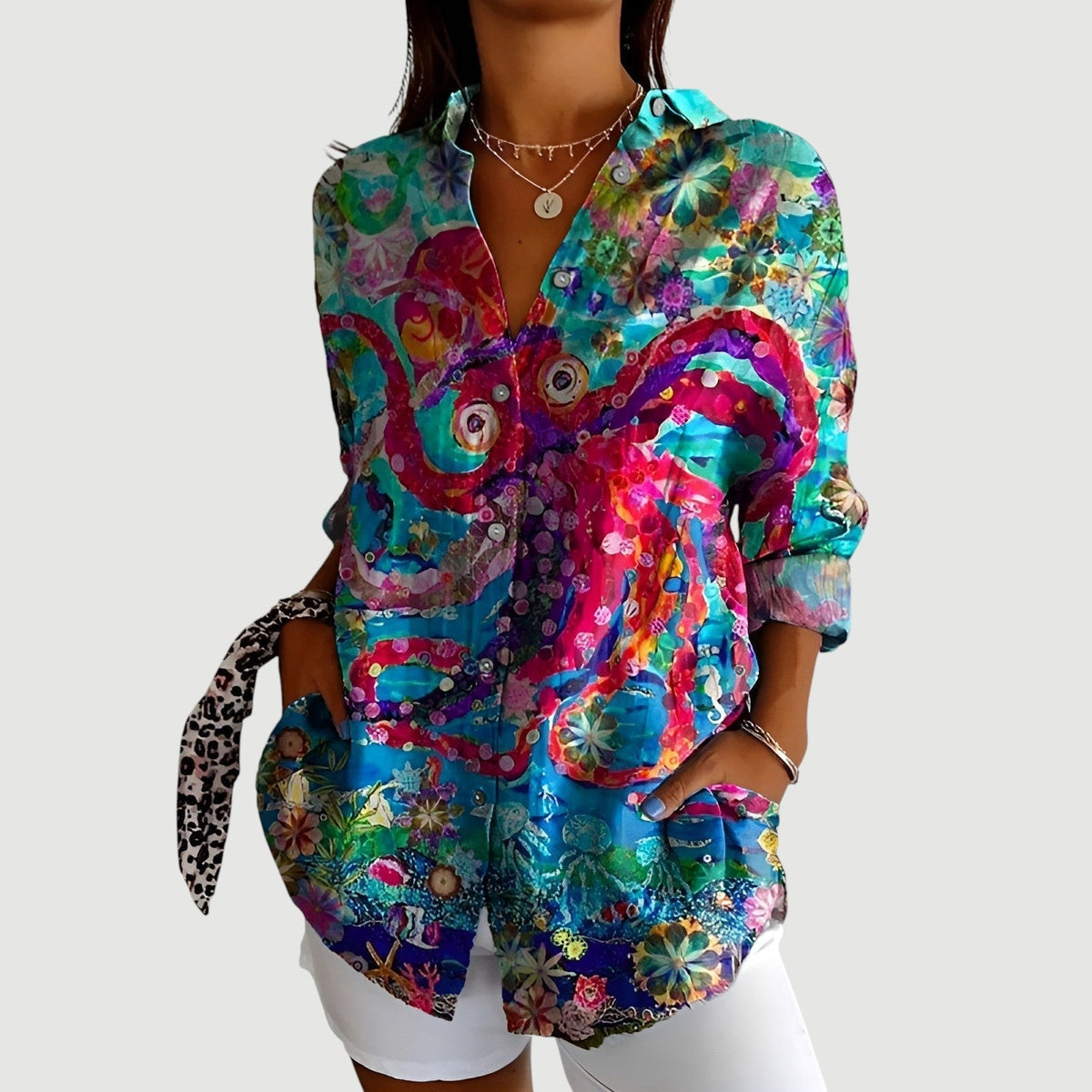 Agnes™ | Artistic Blomst Bluse