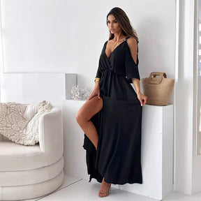 Billie - Trendy Slit Skirt V-Neck Maxi Dress