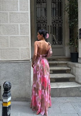 Vintage Straps Midi Dress